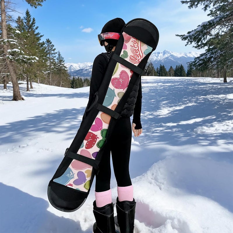 EIGEETO Snowboard Cover Sleeve Case, Snowboard Sleeve Bag Adjustable Soft Cover with Shoulder Strap Bag with Binding - Image 2